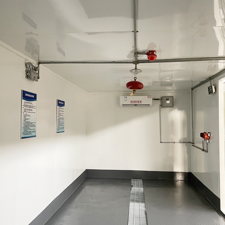 a close look inside of chemical storage buuilding